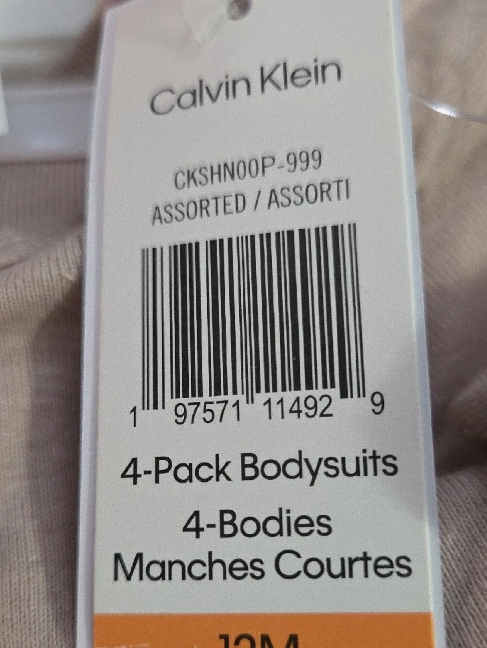 Calvin Klein 4-Pack Baby Short-Sleeve Bodysuits Pale Pink